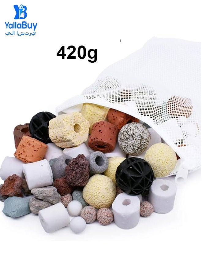 YallaBuy Aquarium Filter Media, Biological Filter Media Absorbs Harmful Chemicals & Eliminates Odors, Aquarium Sump Filter with Porous Design Enhances Water Quality for Fish Tank Filtration & Decoration - Image 1