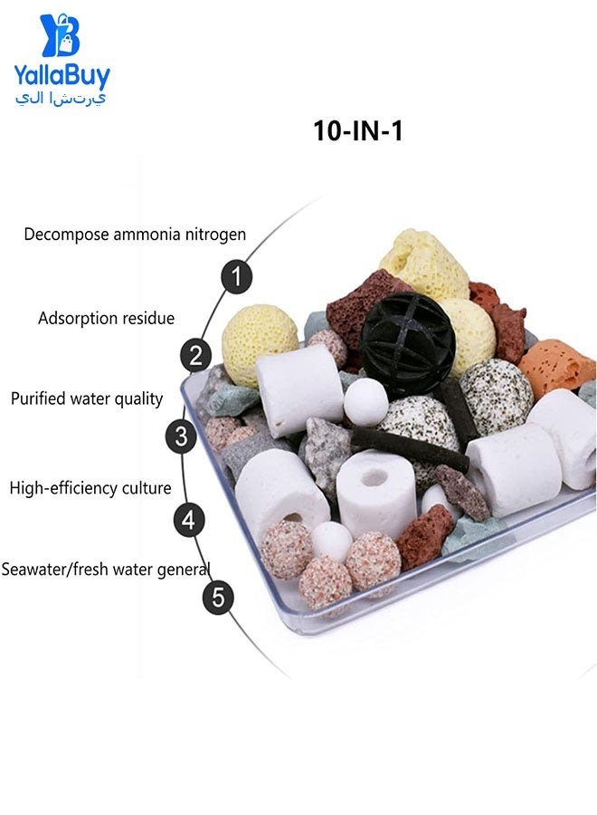 YallaBuy Aquarium Filter Media, Biological Filter Media Absorbs Harmful Chemicals & Eliminates Odors, Aquarium Sump Filter with Porous Design Enhances Water Quality for Fish Tank Filtration & Decoration - Image 4