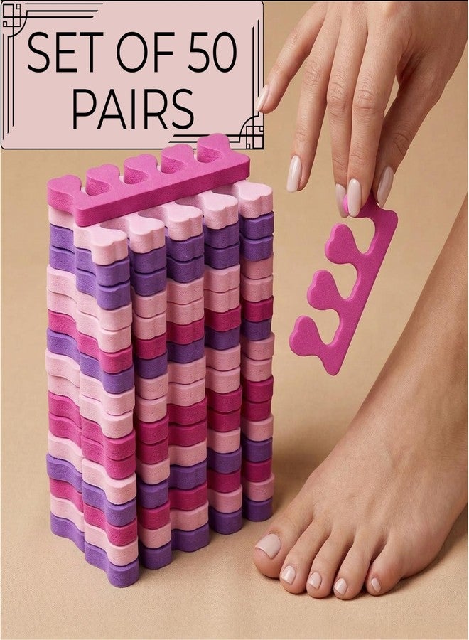 FOLELLO Nail Separators Sponges | Pedicure Toe Separator for Women | Nail Protector Set for Feet (50 X 2 pcs) - Image 2