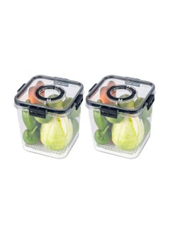 sulfar Air Tight Containers Kitchen Containers Set Kitchen Storage Set (Pack of 2) Transparent  - Image 1