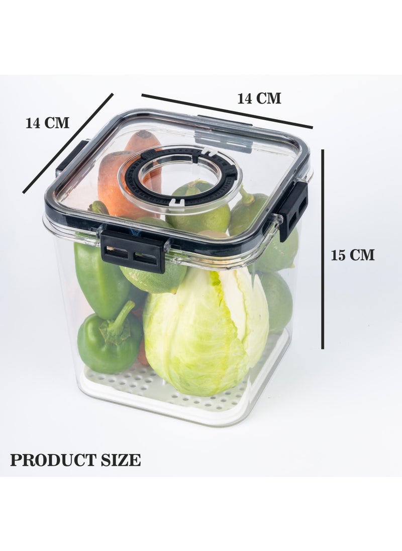 sulfar Air Tight Containers Kitchen Containers Set Kitchen Storage Set (Pack of 2) Transparent  - Image 3