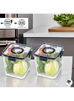 sulfar Air Tight Containers Kitchen Containers Set Kitchen Storage Set (Pack of 2) Transparent  - Image 4