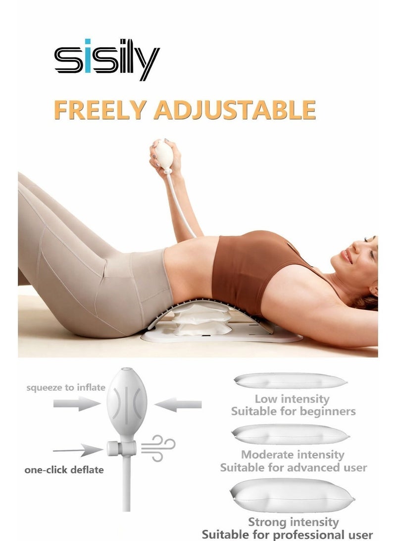 Sisily Inflatable Back Stretcher For Lower Back Pain Relief Adjustable Spine Decompressor With Airbag Pump Ergonomic Lumbar Support Board With Acupressure Points & Magnetic Therapy Posture Corrector - Image 4