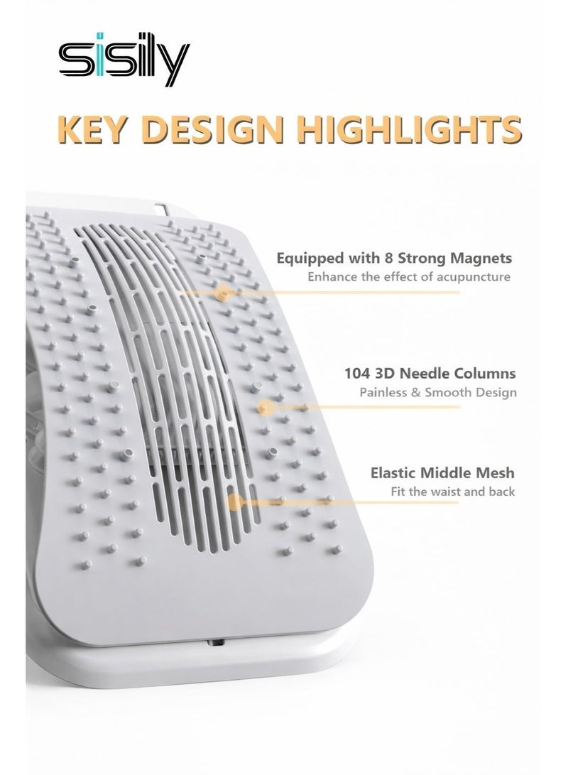 Sisily Inflatable Back Stretcher For Lower Back Pain Relief Adjustable Spine Decompressor With Airbag Pump Ergonomic Lumbar Support Board With Acupressure Points & Magnetic Therapy Posture Corrector - Image 3