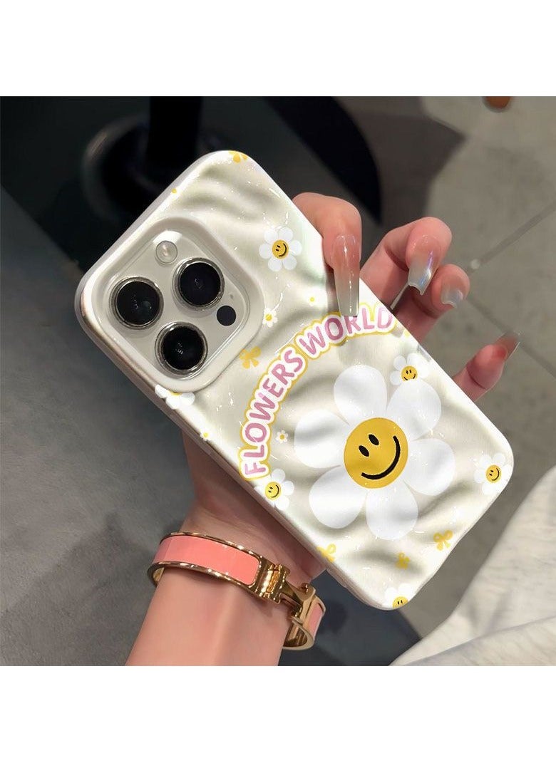 NIBEMINENT Daisy Smiles Protective TPU Case Cover For iPhone 15 Pro Max, White