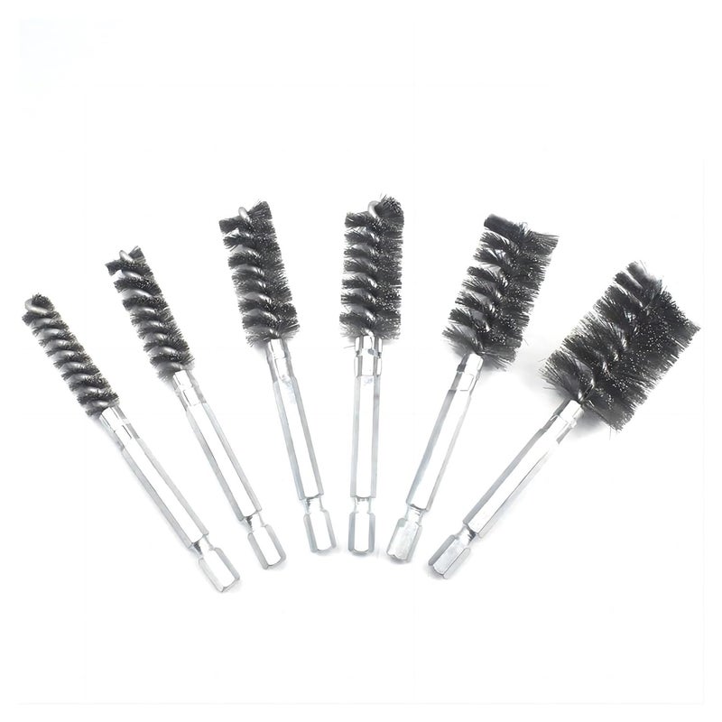 Wire Tube Brushes Wire Brush Drill Bore Cleaning 1/4 Inch Hex Shank Power Impact Driver(Abrasive Nylon 8mm) - Image 3