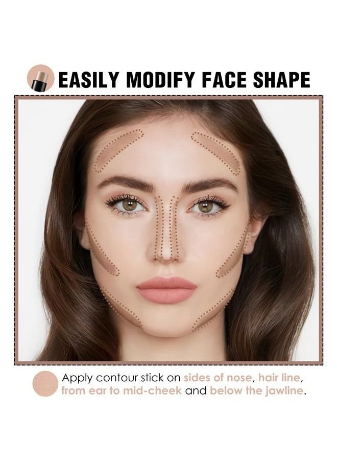 FOCALLURE - Cream Contour Stick, Matte Bronzer Stick, Professional Face Shaping & Contouring Stick Makeup, Easy to Apply with Buildable Coverage, Long Lasting & Waterproof, TORTILLA - Image 1