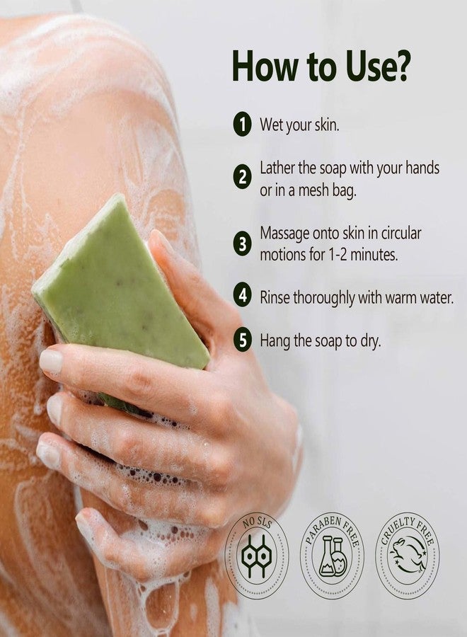 PALFICAB Green Tea Soap, Moisturizing Bath Soap Bars, Cruelty-Free, Gentle Exfoliating for Hydrating & Nourishing Skin with Green Tea Leaves, Coconut Oil, Shea Butter, Gifts for Women Men, 3 Bars - Image 4