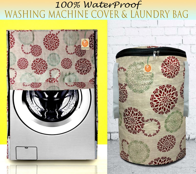 KANUSHI Industries® 100% Waterproof & Dustproof Front Load Automatic Washing Machine Cover (Suitable for 6 Kg, 6.5 kg, 7 kg, 7.5 kg)+1 Pc Designer Laundry Bag(Washing-Front+LB-NW-NEW-11) - Image 2