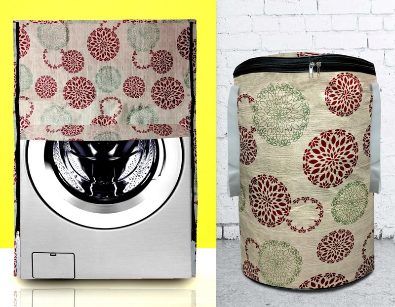 KANUSHI Industries® 100% Waterproof & Dustproof Front Load Automatic Washing Machine Cover (Suitable for 6 Kg, 6.5 kg, 7 kg, 7.5 kg)+1 Pc Designer Laundry Bag(Washing-Front+LB-NW-NEW-11) - Image 1