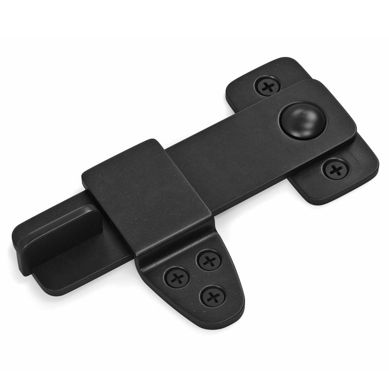 Nordstrand Barn Door Latch - Shed Door Latch - Sliding Barn Door Latches and Catches - Barn Door Lock - Black Wrought Iron Rustic Flip Latch Hardware Kit for Double Doors, Garden Gate, Cabinet, Bar, Pantry - Image 1