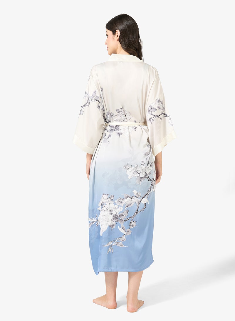 Khizana Floral Print Night Robe - Image 2