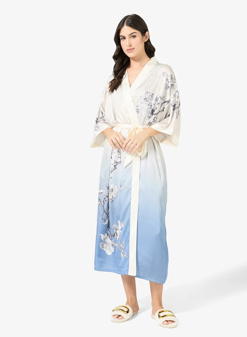 Khizana Floral Print Night Robe