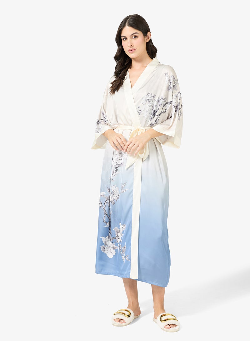Khizana Floral Print Night Robe - Image 4