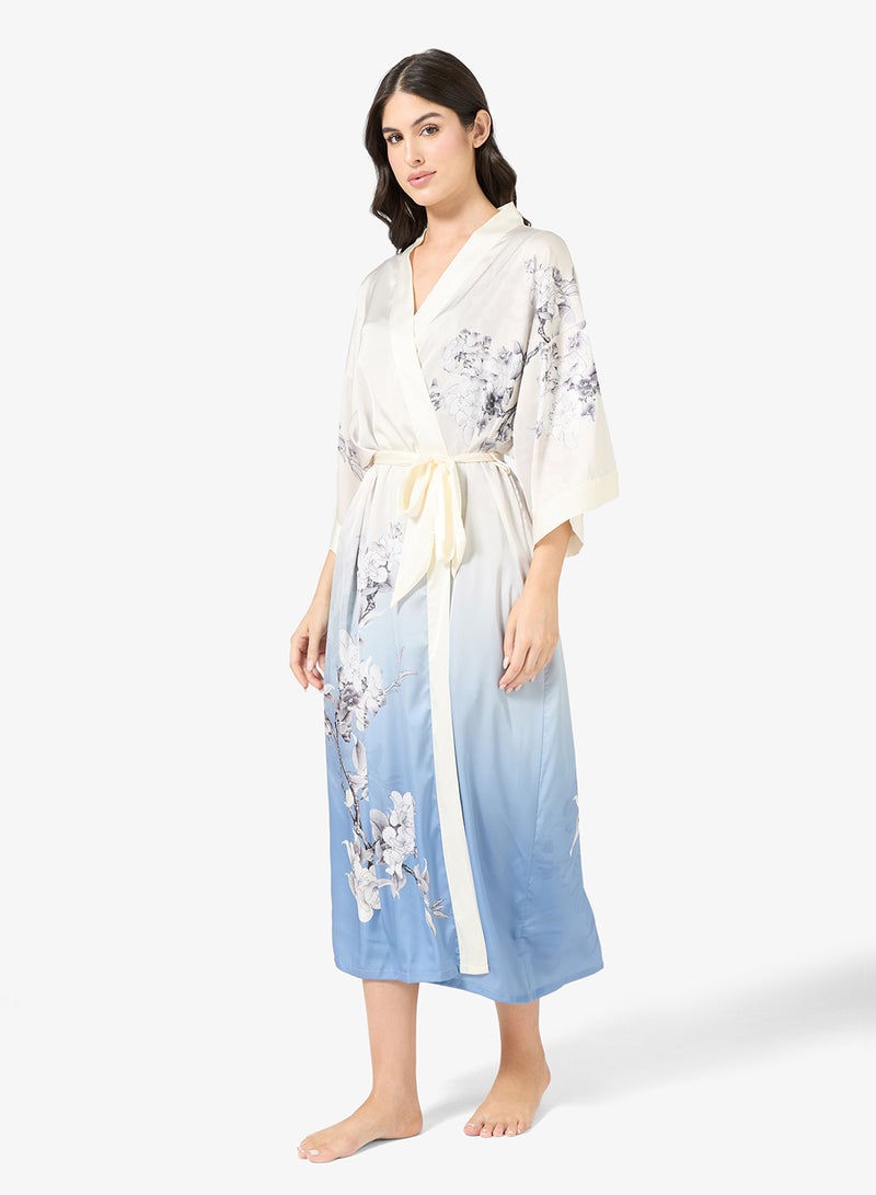 Khizana Floral Print Night Robe - Image 1