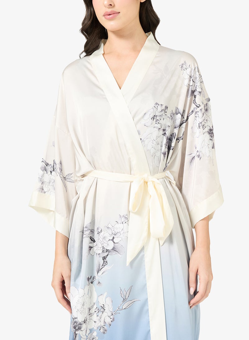 Khizana Floral Print Night Robe - Image 3