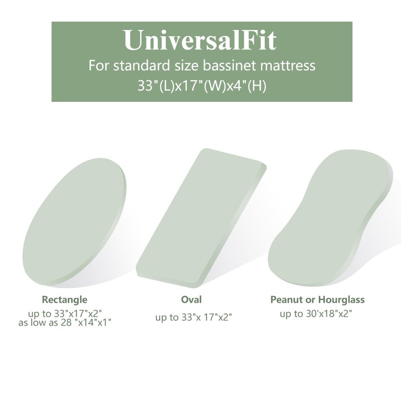 Coreeky Baby Muslin Bassinet Sheets 3 Pack for Boys & Girls, Soft Breathable Cotton Bassinet Mattress Cover, Universal Fit for Hourglass, Oval, and Rectangle Mattress (Spring Meadow) - Image 5