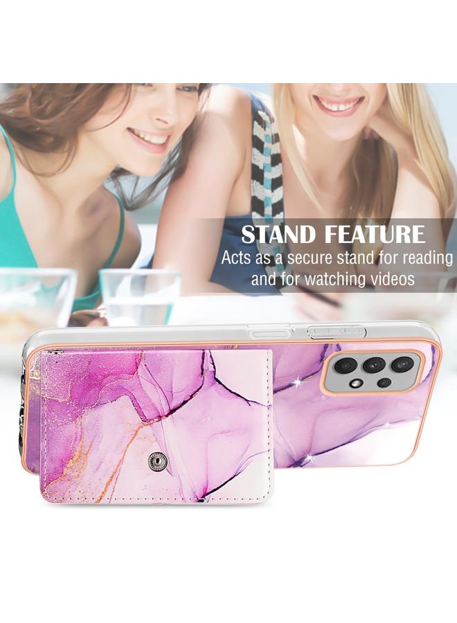 اس-توب جراب لهاتف Samsung Galaxy A32 4G إصدار الاتحاد الأوروبي بنمط رخامي مع فتحة بطاقة IMD - Image 5