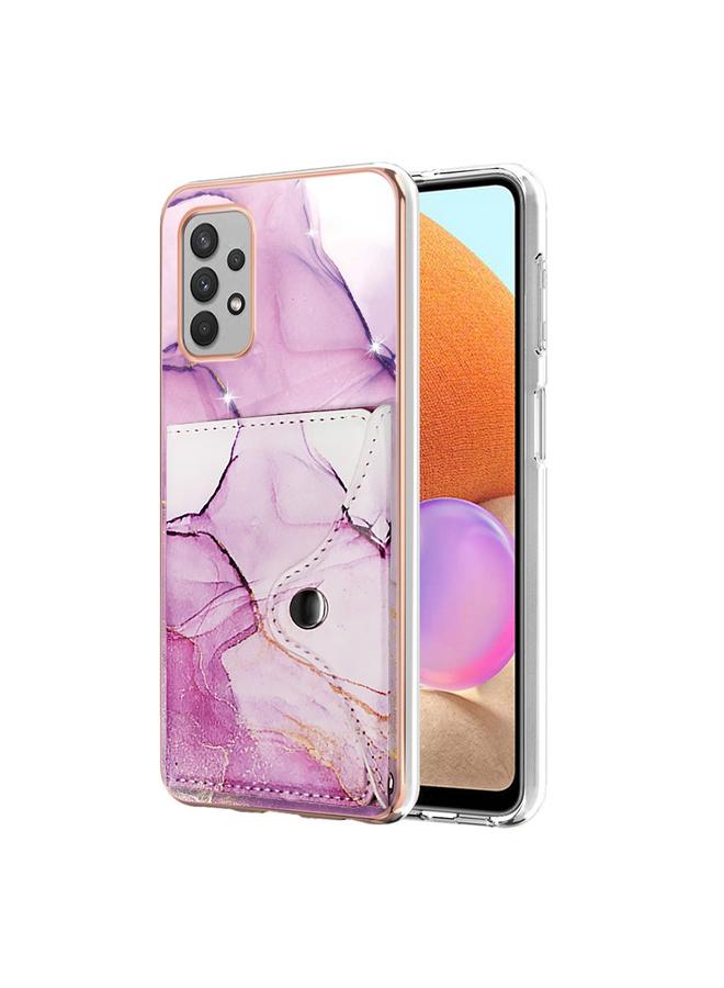 اس-توب جراب لهاتف Samsung Galaxy A32 4G إصدار الاتحاد الأوروبي بنمط رخامي مع فتحة بطاقة IMD - Image 1