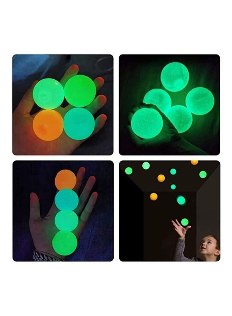 NIBEMINENT 4-Piece Soft And Squeeze Stress Relief Novelty Sticky Glow In Dark Ball - Image 2