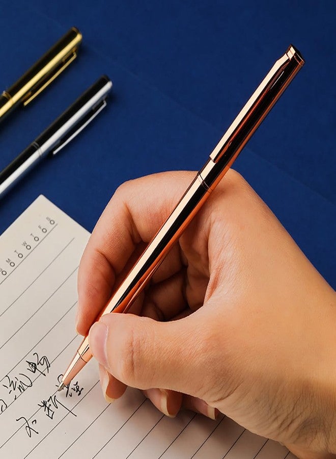 Gullor 3 Pieces Retractable Ballpoint Pen, Slim Metal Pens, 1.0mm Medium Point Black Ink, Silver - Image 3
