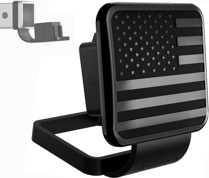 eVerHitch 2-inch Trailer Hitch Cover Plug Insert (Black Flag, Fits 2" Receiver) - Image 1