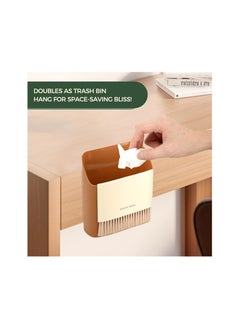 Generic Small Broom and Dustpan Set, Mini Hand Broom Brush,Multi Purpose Hanging Trash Can Soft Bristle Broom with Dust Pan Combo Set for Cleaning Home Kitchen/Desktops/Bedroom-Orange  - Image 2