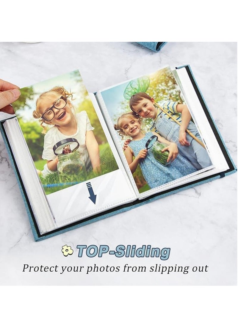KCDMBUE Photo Album Book for 10 x 15 cm Photos, Holds 100 Pictures, Textured Decorative Cover, Keepsake Memory Album for Photo Collection, Travel, Family, Wedding & Baby Moments (Style 3)  - Image 2