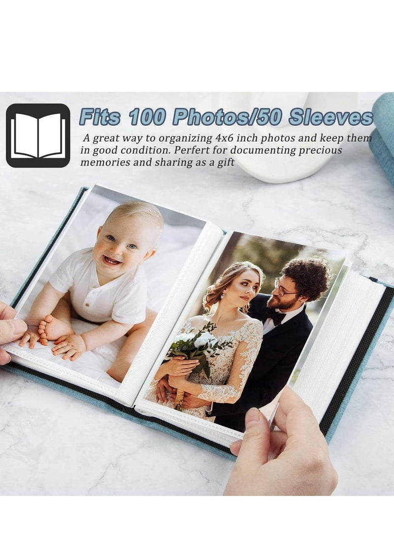 KCDMBUE Photo Album Book for 10 x 15 cm Photos, Holds 100 Pictures, Textured Decorative Cover, Keepsake Memory Album for Photo Collection, Travel, Family, Wedding & Baby Moments (Style 3)  - Image 3