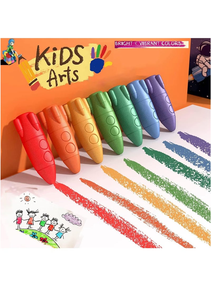 Deli 12 Colors Space Rocket Crayon, Non-Toxic Crayons , Easy To Grip Washable Crayons, Safe Colouring Art school Supplies Gift Set For Kids - Image 3