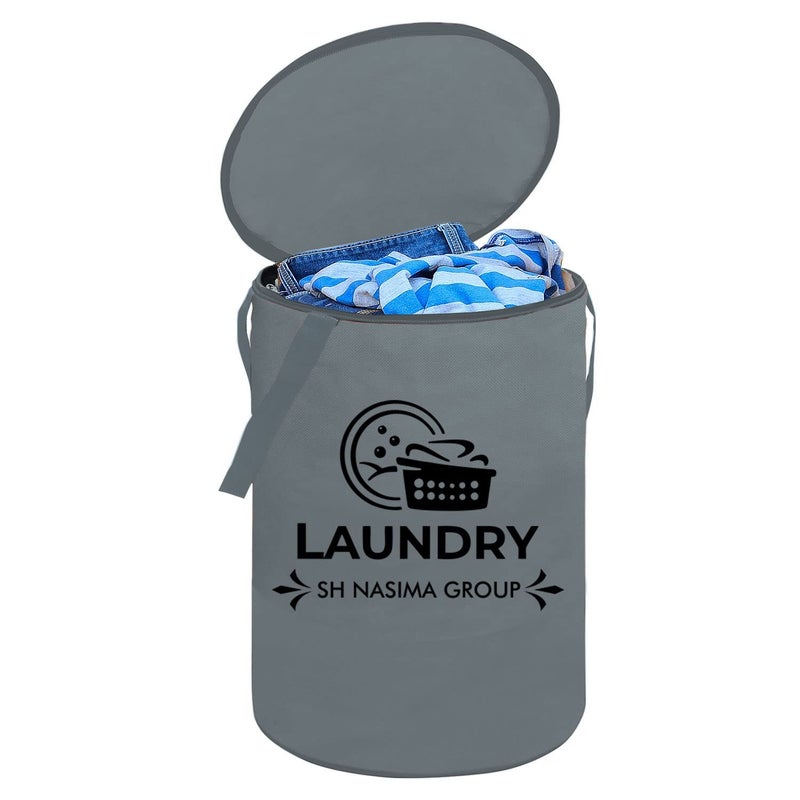 SH.NASIMA MANUFACTURER SH Nasima 45 L Laundry BagStorage BasketBin with Lid and Handle for Washing Clothes Baby Toys Box Dirty Dress Pack Of 4 grey  - Image 1