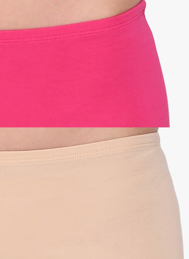 Red Rose Women Pack of 2 Low-Rise Boyshorts in Beige and Pink - Image 5