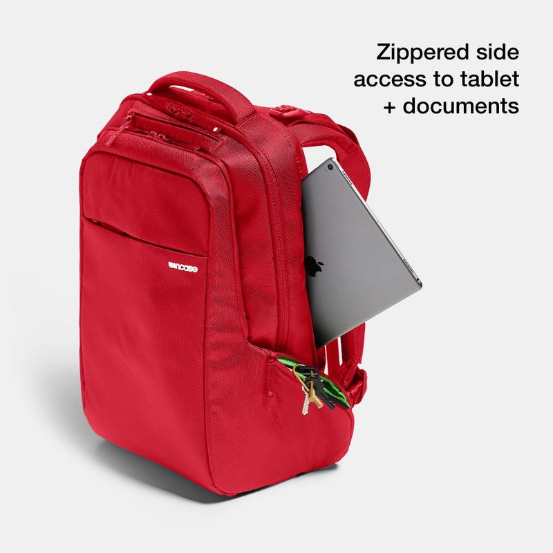 Incase ICON Backpack â€“ Large Tech Backpack for Business, School, Travel â€“ Laptop Bag with 8 Compartments, Fits 16 Inch Devices â€“ Dedicated Laptop, Tablet, Phone and Accessory Pockets - Signal Red - Image 4