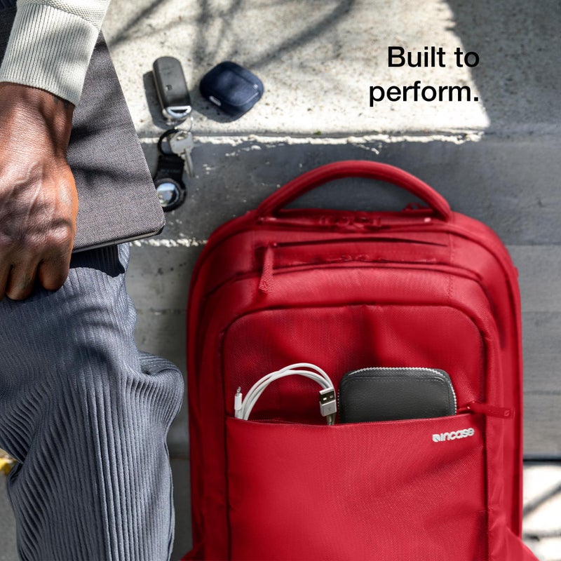 Incase ICON Backpack â€“ Large Tech Backpack for Business, School, Travel â€“ Laptop Bag with 8 Compartments, Fits 16 Inch Devices â€“ Dedicated Laptop, Tablet, Phone and Accessory Pockets - Signal Red - Image 3