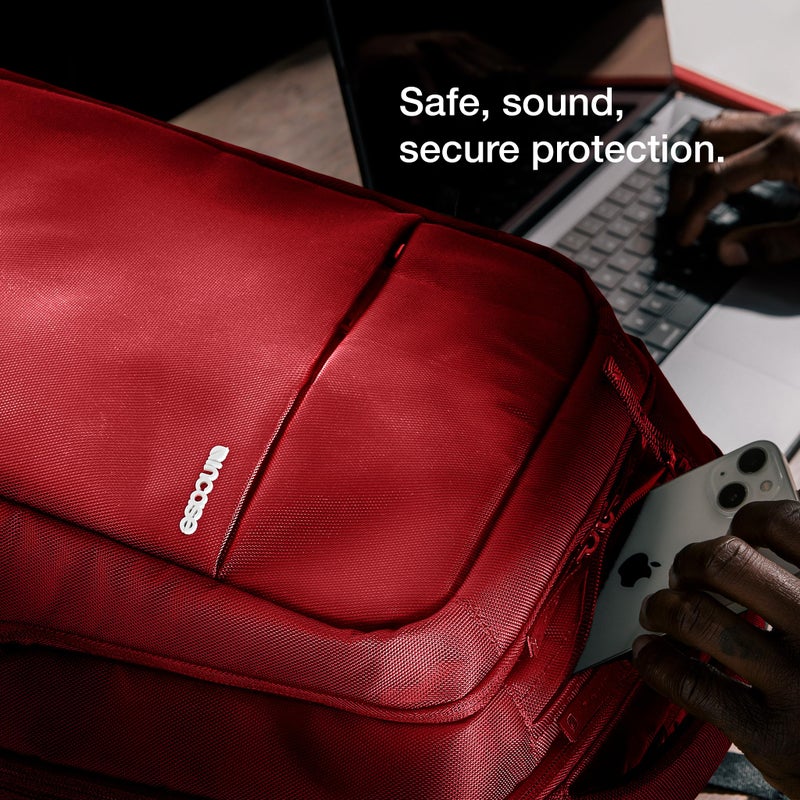 Incase ICON Backpack â€“ Large Tech Backpack for Business, School, Travel â€“ Laptop Bag with 8 Compartments, Fits 16 Inch Devices â€“ Dedicated Laptop, Tablet, Phone and Accessory Pockets - Signal Red - Image 5