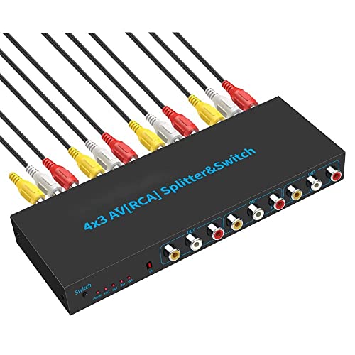 Tobo 4-Way AV Switch RCA Switcher 4 in 3 Out Composite Video L/R Stereo Audio Selector Box for DVD STB Game Consoles-TD-957CC. - Image 2