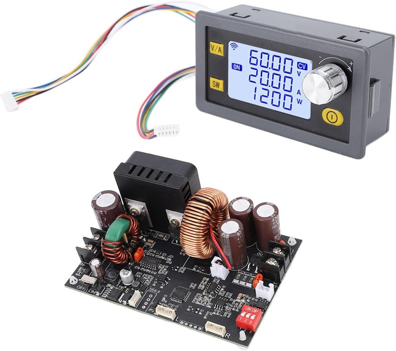 وحدة XY6020L - مصدر طاقة تيار مستمر قابل للتعديل باستخدام التحكم الرقمي (CNC) - 1200 واط 20 أمبير جهد وتيار ثابتان - خرج من 0.00 إلى 60.00 فولت مع شاشة LCD ملونة ومروحة تبريد يتم التحكم في درجة حرارتها - Image 2