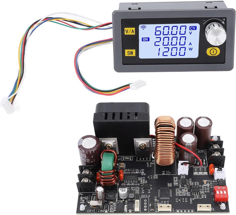 وحدة XY6020L - مصدر طاقة تيار مستمر قابل للتعديل باستخدام التحكم الرقمي (CNC) - 1200 واط 20 أمبير جهد وتيار ثابتان - خرج من 0.00 إلى 60.00 فولت مع شاشة LCD ملونة ومروحة تبريد يتم التحكم في درجة حرارتها - Image 5