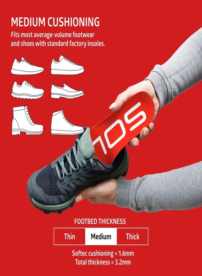 سول نعال SOLE Active متوسطة الحجم - دعامة تقويمية قابلة للتشكيل حسب الطلب لأي نوع من أنواع تقوس القدم، لتخفيف التهاب اللفافة الأخمصية - مقاس رجالي 11/مقاس نسائي 13، زوج واحد - Image 3