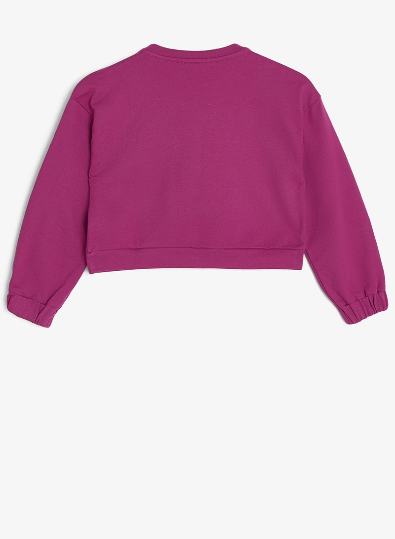 GUESS Youth Graphic Crop Crew Neck Sweatshirt - Image 2
