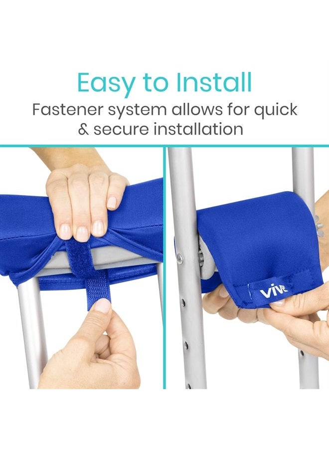 VIVE Premium Crutch Pads & Hand Grips - Comfortable, Breathable, Machine Washable Padding - Moisture Wicking & Odor Reducing Pillow Accessory Covers for Adult & Youth Walking Crutches - Image 4