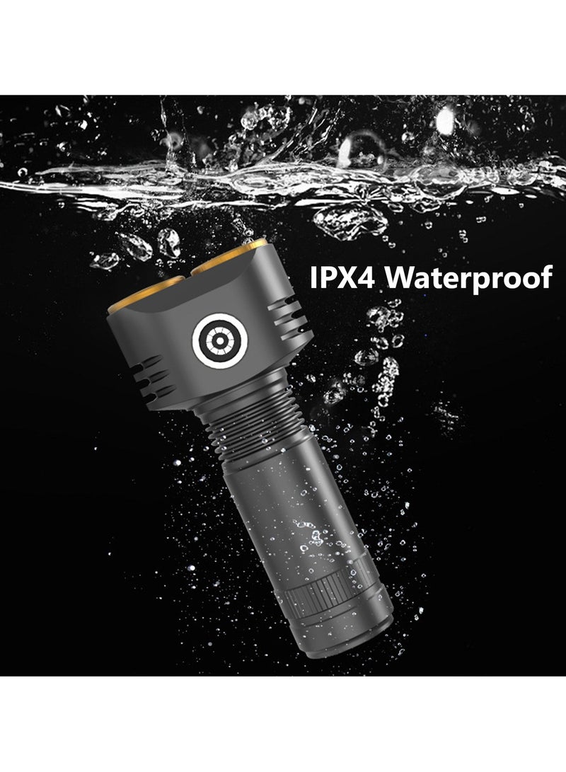 Rechargeable Strong Light Flashlight, 6 R5 Core LED Torch with Hook, Aluminum Alloy Body, Adjustable 4 Mode, Strong Magnetic Bottom, 18350 High-Capacity Battery, Ultra-Long Battery Life, Type-C Charging Port  - Image 4