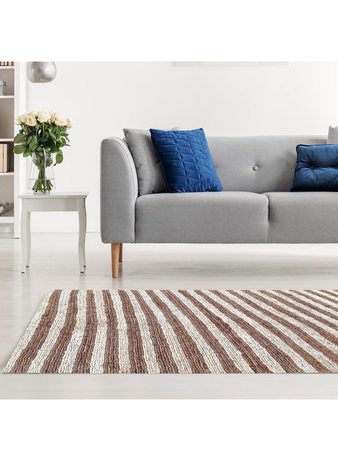 HANDPICKED FURNITURE Jute Wool & Cotton Beige Rectangular Carpet Ultra Soft Area Carpets For Bed Room Living Room And Dining room Anti-slip Floor Carpets Easy to Clean Made In Turkey 300x400cm - Image 2