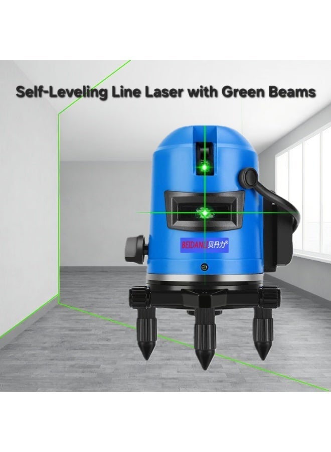 Self-Leveling Green Laser Level - 360 Degree Cross Line Tool for Wall Construction, Tiling, and Ceiling Leveling - Includes Battery & Charger - Image 1