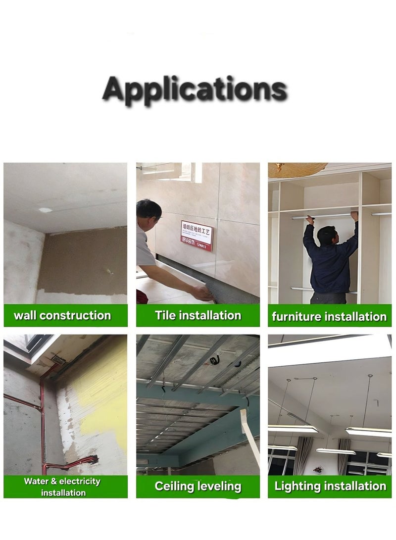 Self-Leveling Green Laser Level - 360 Degree Cross Line Tool for Wall Construction, Tiling, and Ceiling Leveling - Includes Battery & Charger - Image 3