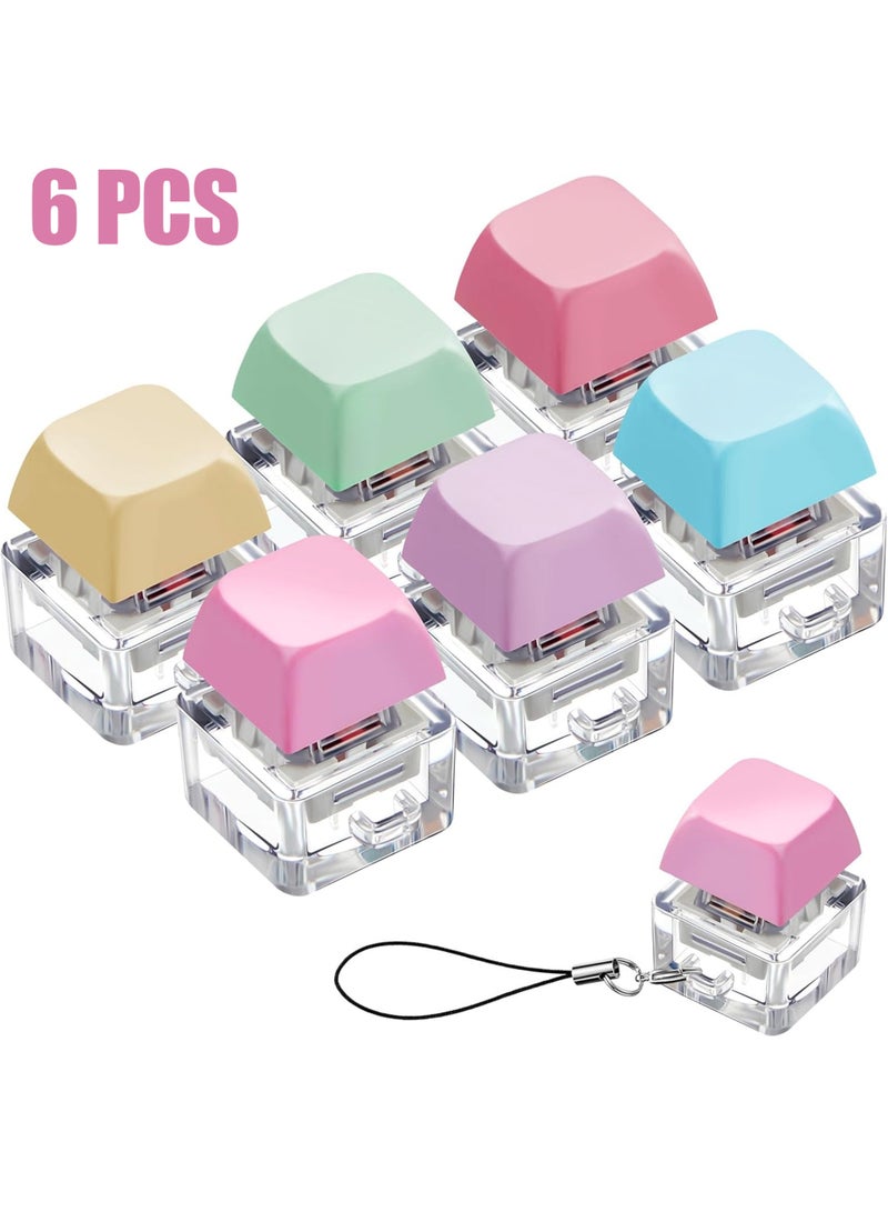 LuckSa 6 Pcs Keyboard Toy Clicker Keyboard Fidget Keychain Decompression Toys Button Stress Relief Gifts for Adult to Relief Stress Pass the Time (Nomal Style,Macaron Colors) - Image 1