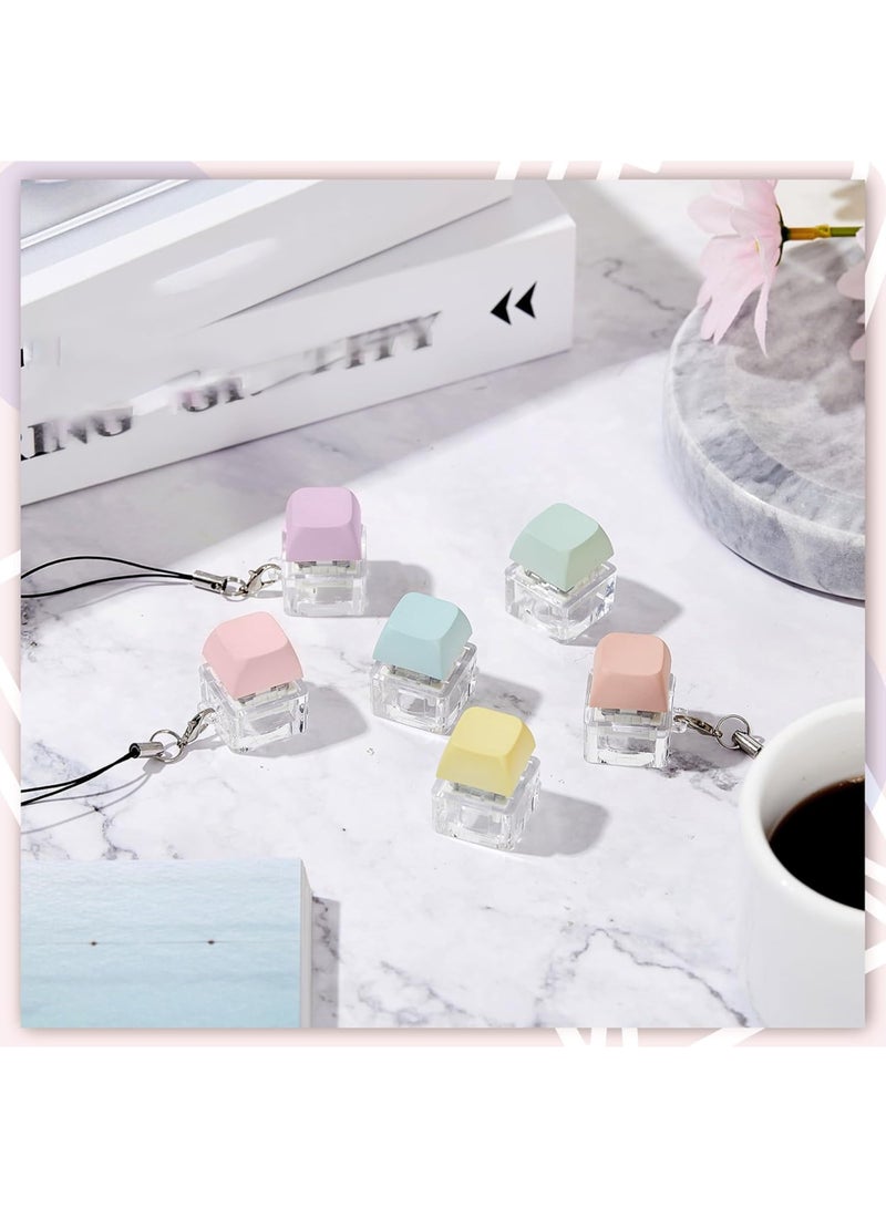 LuckSa 6 Pcs Keyboard Toy Clicker Keyboard Fidget Keychain Decompression Toys Button Stress Relief Gifts for Adult to Relief Stress Pass the Time (Nomal Style,Macaron Colors) - Image 4