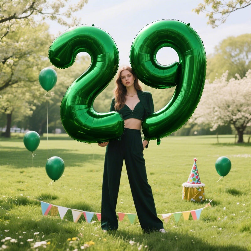Kelfuoya 40 Inch Balloon 2 Number Balloons,Giant Number 2 Balloons Foil Mylar Helium Green Number Balloons for 12th 20th 21st Birthday Party Supplies Anniversary Event Celebration Decorations - Image 5