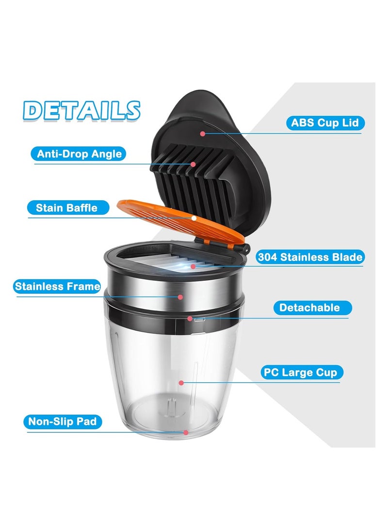 SYOSI قطاعة فواكه، قطاعة فراولة، قطاعة موز، قاطع كيوي، قطاعة بيض فراولة من الفولاذ المقاوم للصدأ، لصنع سلطة فواكه وخضروات بسرعة، للفواكه اللينة، مقاومة للتآكل (1 عبوة) - Image 5