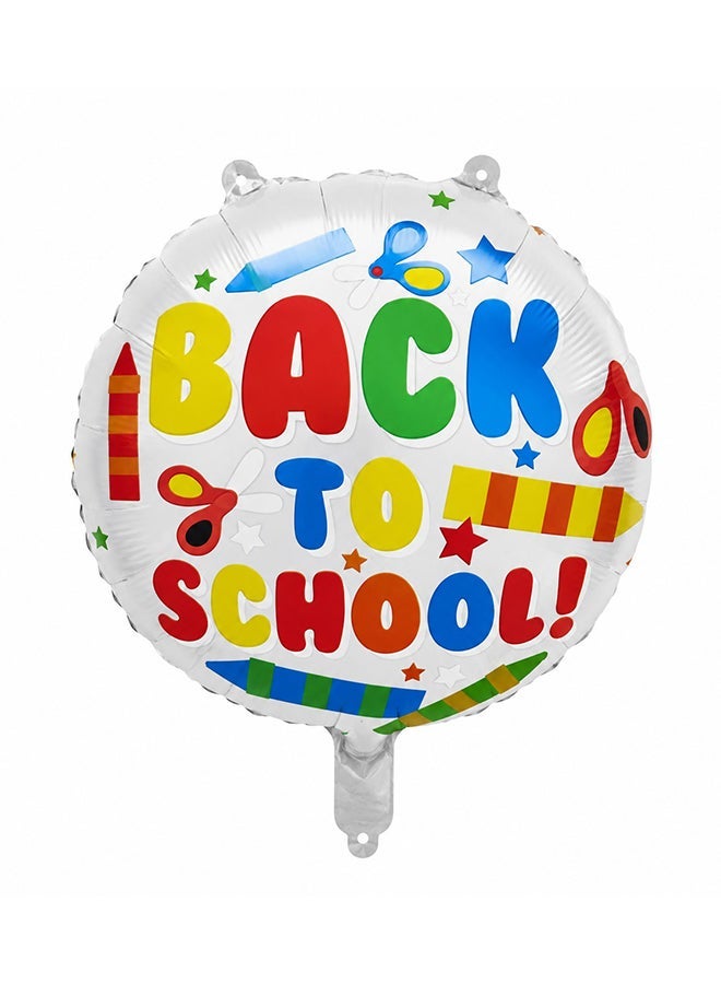 Toy Land Back to School Round Foil Balloon 18 Inch | Colorful School Theme Party Decoration | Air & Helium Fill | 1 Piece - Image 2